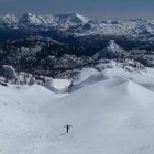 Skiing from Zadnji Vogel